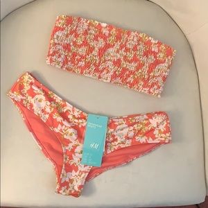 H&M Peach Floral Swimsuit